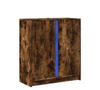 Kaloriko Buffet bahut Enfilade chêne fumé 77x34x85 cm Bois d'ingénierie avec LED, Rangement spacieux et Portes, Meuble Armoire Moderne pour Salon Cuisine entrée Chambre Bureau