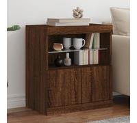 Kaloriko Buffet bahut Enfilade Moderne chêne Marron avec lumières LED RVB, Bois d'ingénierie 60x37x67 cm, Grand Rangement, idéal Salon, Salle à Manger, entrée et décoration