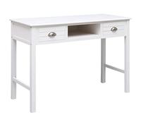 Kaloriko Buffet Blanc en Bois de Paulownia Massif 108x45x76 cm avec tiroirs, Rangement et Surface spacieuse pour Bureau, télétravail, étude, Salon, Chambre, Ordinateur et Espace de Travail organisé