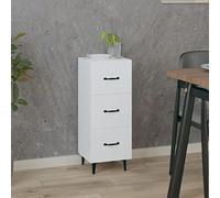 Kaloriko Buffet Blanc en Bois d'ingénierie 34,5x34x90 cm avec tiroirs Rangement, Armoire Console pour Salon Salle à Manger Bureau, Meuble vaisselier Stable et Surface Robuste