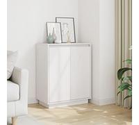 Kaloriko Buffet Blanc en Bois Massif de pin 60x34x75 cm Armoire avec Porte Meuble de Rangement pour Salon Salle à Manger Chambre Bureau décor