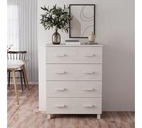 Kaloriko Buffet Blanc en Bois Massif de pin 79x40x103,5 cm Meuble à tiroirs avec Plateau résistant pour Rangement Salon Salle à Manger entrée Cuisine