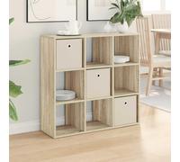Kaloriko Buffet chêne Sonoma avec 3 tiroirs 88,5 x 29 x 84,5 cm Meuble Rangement avec étagères, Console Salon Salle à Manger entrée, Structure Bois d'ingénierie Durable Design épuré
