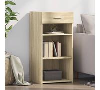 Kaloriko Buffet chêne Sonoma Bois d'ingénierie 45x42,5x93 cm avec tiroir Rangement, Meuble Armoire Console pour Salon Salle à Manger, décor Minimaliste, Stable et Facile à Nettoyer
