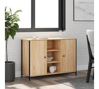 Kaloriko Buffet chêne Sonoma en Bois d'ingénierie 100x35x70 cm avec Rangement spacieux et Pieds réglables pour Salon Salle à Manger entrée, Meuble Armoire bahut Console Pratique Stable