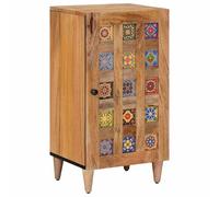 Kaloriko Buffet en bois de manguier massif naturel 40 x 33 x 75 cm avec 1 porte d'espace de rangement pour salon, chambre à coucher, bureau, meuble bas moderne et étagère TV pour un rangement ordonné