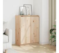 Kaloriko Buffet en Bois de pin Massif 60x36x84 cm avec 2 Portes 3 Compartiments, Meuble de Rangement Pratique pour Salon, Salle à Manger, Chambre, Bureau ou Cuisine