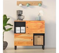 Kaloriko Buffet en bois massif d'acacia, 80 x 33 x 75 cm, avec 2 portes et 4 compartiments, armoire robuste pour salon, cuisine et salle à manger