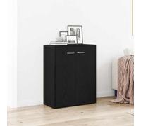 Kaloriko Buffet en chêne noir, 60 x 30 x 75 cm, armoire de rangement polyvalente avec porte, pour cuisine, salle à manger, salon, couloir, bureau