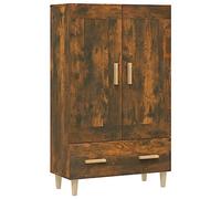 Kaloriko Buffet Haut en Bois d'ingénierie chêne fumé 70x31x115 cm avec tiroir et Compartiments Rangement pour Salon Salle à Manger Bureau entrée, Design scandinave Minimaliste Stable