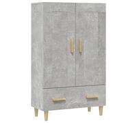 Kaloriko Buffet Haut Gris béton en Bois d'ingénierie 70x31x115 cm avec tiroir et Porte, Meuble de Rangement pour Salon, Salle à Manger, Bureau, entrée, décoration scandinave
