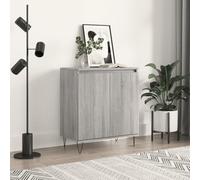 Kaloriko Buffet Sonoma Gris en Bois d'ingénierie 60x35x70 cm, Meuble de Rangement avec Pieds en Fer pour Salon Salle à Manger Cuisine, Buffet bahut Commode Console Armoire