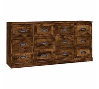 Kaloriko Buffets 2 pcs chêne fumé Bois d'ingénierie, Meuble de Rangement avec tiroirs et Portes, Console pour Salon Cuisine Bureau, Buffet bahut Enfilade pour Salle à Manger entrée