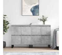Kaloriko Buffets 2 pcs Gris béton en Bois d'ingénierie 120x35x70 cm avec Grand Rangement pour Salon Salle à Manger ou Cuisine, Meuble Buffet bahut Armoire Console et desserte tiroirs Portes