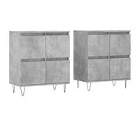 Kaloriko Buffets 2 pcs Gris béton en Bois d'ingénierie, Buffet Rangement avec tiroirs et Portes pour Salon Salle à Manger Cuisine entrée, Meuble bahut Console avec étagères, Design Moderne Stable