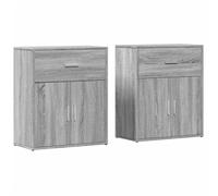 Kaloriko Buffets 2 pcs Sonoma Gris Bois d'ingénierie 60x31x70 cm Meuble Buffet bahut Rangement Salon Salle à Manger Cuisine avec tiroir Porte étagère Console
