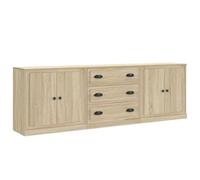 Kaloriko Buffets 3 pcs chêne Sonoma en Bois d'ingénierie 210x35,5x67,5 cm Ensemble de Meubles de Rangement avec tiroirs Portes, Enfilade bahut pour Salon Salle à Manger Bureau décoration