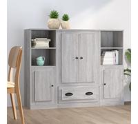 Kaloriko Buffets 3 pièces en Bois d'ingénierie Sonoma Gris, Buffet bahut avec tiroirs et Portes, Meuble de Rangement pour Salon, Salle à Manger, Cuisine, entrée, Bureau