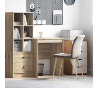 Kaloriko Bureau chêne Sonoma Compact 60 x 50 x 76 cm, Bureau Table secrétaire Informatique avec Plateau Robuste, idéal télétravail, Chambre, Salon et étude, Rangement Pratique pour Ordinateur PC