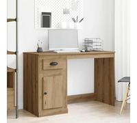 Kaloriko Bureau en Bois d'ingénierie chêne Artisanal 50 x 115 x 75 cm Design Compact avec tiroir pour Bureau, Chambre ou télétravail, Surface Pratique pour Ordinateur et Rangement intégré