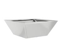 Kaloriko Cache-Pot de Jardin en Acier galvanisé argenté 40 x 40 x 15 cm jardinière Moderne pour Balcon terrasse intérieur extérieur avec Drainage pour Plantes Fleurs Herbes aromatiques