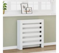Kaloriko Cache radiateur Blanc en Bois d ingénierie 78 x 20 x 82 cm, Design à Lattes avec Tablette, Fixation Murale, Cache pour radiateur Chauffage Salon, économie Energie et Entretien Facile