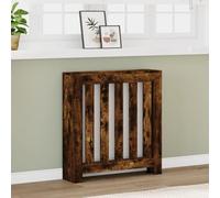 Kaloriko Cache radiateur chêne fumé en Bois d ingénierie 78 x 20 x 82 cm, Finition à Lattes Verticales, Tablette décorative pour Salon, Fixation Murale, Chauffage Discret et Rangement élégant