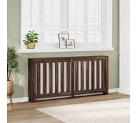 Kaloriko Cache radiateur chêne Marron 175 x 20 x 82 cm en Bois d’ingénierie, Cache Chauffage à Lattes Verticales avec Tablette, Support Fixation Murale pour Salon et économie d’énergie