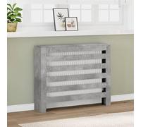 Kaloriko Cache radiateur Gris béton 104 x 20 x 82 cm en Bois d ingénierie, Lattes Horizontales, Tablette Murale, Fixation, Isolation, Chauffage, Thermostat, vanne, économie énergie