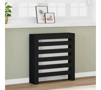 Kaloriko Cache radiateur Noir en Bois d ingénierie 78 x 20 x 82 cm, Cache Tablette Mural à Lattes Horizontales pour radiateur Chauffage, Thermostat, vanne, Robinet, purgeur, Isolation Chaleur