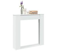Kaloriko Cadre de cheminée Blanc en Bois d’ingénierie 100 x 20 x 100 cm, Accessoire cheminée pour Insert Foyer et Chauffage, étagère décorative pour Salon, Charge 30 kg