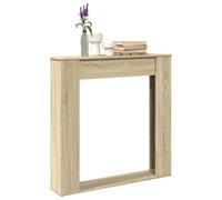 Kaloriko Cadre de cheminée chêne Sonoma en Bois d ingénierie 100 x 20 x 100 cm, Accessoire cheminée pour Insert, Foyer LED, Protection décorative, Tablette Stable, 30 kg, Assemblage Facile