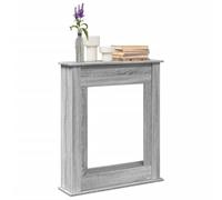 Kaloriko Cadre de cheminée gris Sonoma - 75 x 20 x 87,5 cm - Avec étagère - Portable jusqu'à 30 kg - Compatible avec flammes LED - Facile d'entretien - Décoration pour salon et foyer électrique