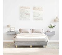 Kaloriko Cadre de Lit Plateforme Sonoma Gris 120x200cm, Bois d'Ingénierie et Eucalyptus Massif, Support Robuste pour Matelas, Meuble de Chambre