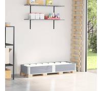 Kaloriko Cadre de palette gris en pin massif - 150 x 50 cm - Empilable - Pliable - Transport - Rangement - Jardinière surélevée - Pour industrie, expédition, logistique, expédition, atelier