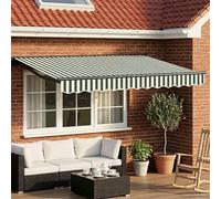 Kaloriko Cadre de Store Manuel avec LEDs 3 x 2,5 m Cadre Aluminium Polyester résistant Toile pour terrasse Jardin Balcon Protection Solaire extérieur Ambiance chaleureuse