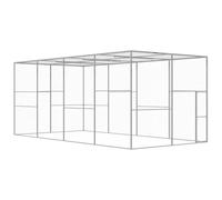 Kaloriko Cage pour chat en acier galvanisé 6 x 3 x 2,5 m Cage stable pour petits animaux avec porte à loquet pour lapins, cochons d'Inde, hamsters, rongeurs et parcours libre dans le jardin ou