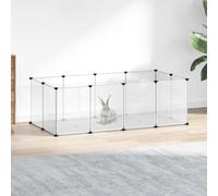 Kaloriko Cage Transparente pour Petits Animaux 144 x 74 x 46,5 cm en PP et Acier, enclos Pliable avec Marteau en Bois pour Lapin Nain Cochon Inde Hamster Furet Chinchilla, intérieur extérieur