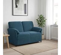 Kaloriko Canapé 2 Places en Velours Bleu 138 x 83 x 95 cm avec Cadre métallique, Design Confortable et Moderne pour Salon et séjour