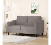 Kaloriko Canapé 2 Places Taupe 140 cm en Tissu Polyester avec Cadre métal Robuste Design Moderne pour Salon séjour Chambre Bureau Confort Durable