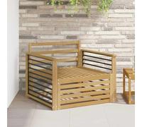 Kaloriko Canapé d’extérieur Bois d'Acacia Massif Blanc avec Accoudoir et Dossier, Module Composable et Assise Confortable pour Jardin Terrasse Balcon Patio