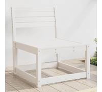 Kaloriko Canapé de jardin en pin massif blanc, 63,5 x 73 x 78 cm, meuble d'extérieur modulaire pour terrasse, balcon et jardin, durable