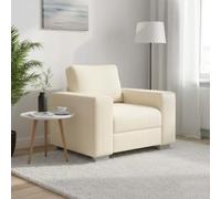 Kaloriko Canapé Fauteuil crème en Velours côtelé 100x77x82 cm canapé Divan Sofa modulable inclinable Convertible pour Salon séjour Bureau Chambre Moderne Vintage