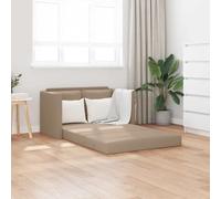 Kaloriko Canapé-lit 2 en 1 Cappuccino en Similicuir 112x174x55 cm Convertible modulable avec Structure métal Robuste pour Salon Bureau Studio Chambre séjour