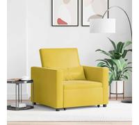 Kaloriko Canapé-lit extensible simple avec roues, velours jaune, 90 x 165 x 87 cm, cadre en acier, convertible en fauteuil, chaise longue, lit, meuble de salon idéal pour salon, bureau, invités et