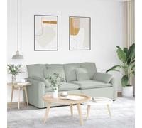 Kaloriko Canapé modulable Gris Clair en Velours, Sofa sectionnel à 2 éléments, accoudoirs en Bois, Assise Confortable, Coussins Inclus, Salon Moderne, Montage Facile, Structure métal Robuste