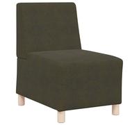 Kaloriko Canapé modulaire sans accoudoirs vert olive avec housse en daim 55 x 74 x 82 cm, cadre robuste, polyvalent comme canapé 2 places pour salon, bureau, chambre d'amis