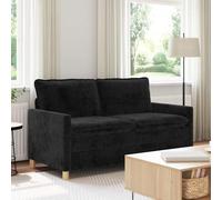 Kaloriko Canapé Noir en Polyester 156 x 81 x 87,5 cm, Banquette déhoussable 2 Places, Sofa Convertible modulable avec accoudoirs réglables pour Salon séjour Chambre Bureau
