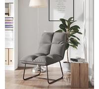 Kaloriko Chaise de relaxation en velours gris clair avec structure en métal, fauteuil lounge entièrement réglable, siège rembourré avec mousse, cantilever ergonomique pour salon, bureau, salle à