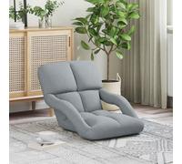 Kaloriko Chaise de sol réglable avec accoudoir, position 5 niveaux, tissu gris clair, rembourrée, pliable, ergonomique, pliable, portable, idéale pour salon, chambre à coucher, balcon, lecture et jeux